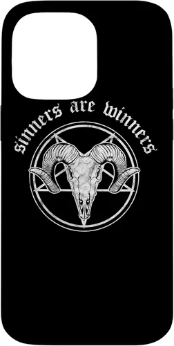 Vista 20 de Funda para iPhone 14 Occult Baphomet Tarot Card Satanic Devil Sinners are Winners