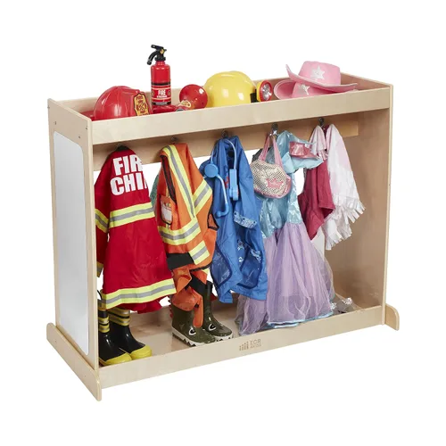 Vista 11 de ECR4Kids Streamline - Isla de vestir, organizador de disfraces, natural