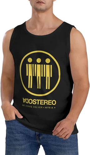 Vista 8 de Soda Stereo Me Vers Volver Hits & Ms Tank Top Man's Loose Fit Vest Casual Sleeveless Tee