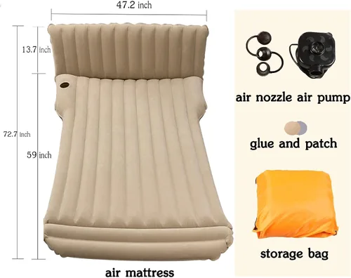 Vista 6 de Para 5 asientos Tesla Modelo Y (juniper incluido) 3 X S Colchón inflable de camping con bomba de aire para Tesla Modelo Y 3 X S Accesorios