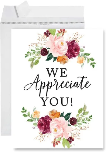Vista 41 de Andaz Press Social Distancing Thank You - Tarjeta jumbo de 8.5 x 11 pulgadas, AF esencial, tarjeta de felicitación de agradecimiento en blanco