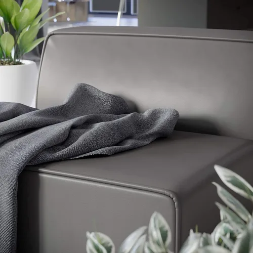 Vista 9 de Modway Mingle Sofá seccional de cuero vegano Silla sin brazos en gris