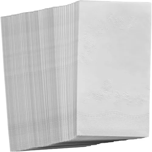 Vista 4 de Kingzak White Dinner 16.5 x 15 pulgadas, ocho pliegues, 2 capas, paquete de 200 servilletas, 200 unidades (39010)