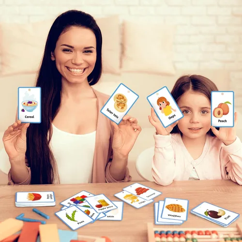 Vista 4 de Equsion 81 tarjetas de comunicación para autismo, tablero de comunicación no verbal, tarjetas para autismo con cordón de resorte de plástico