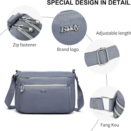 Vista 3 de ETidy Bolso de hombro de nailon casual para mujer, impermeable, ligero, bolso cruzado