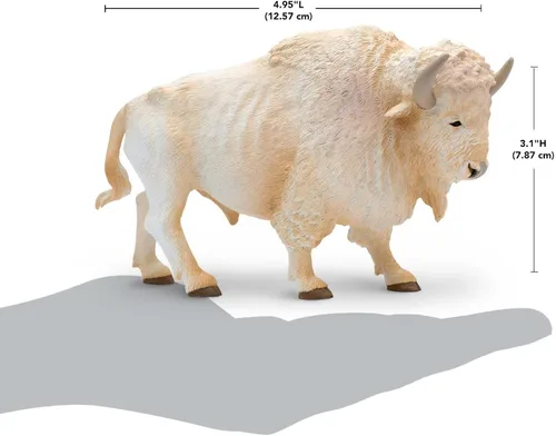 Vista 3 de Safari Ltd. Figura de búfalo blanco, figura detallada de plástico de 6 pulgadas, divertido juguete educativo para niños, niñas y niños a partir de 3