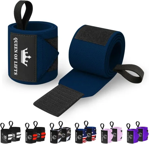 Vista 12 de TECEUM Weightlifting 18" & 12" Wrist Wraps with Thumb Loop – Heavy Duty Wrist Workout Braces for Men and Women – Ideal for Powerlifting, Strength