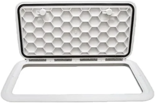 Vista 2 de Jim - Escotilla para cubierta de barco 581-1324-05, color blanco polar, 13 x 24 pulgadas