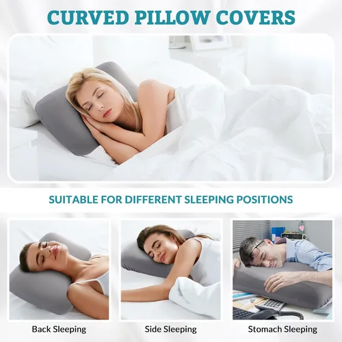 Vista 4 de Mindsoft Funda de almohada cervical para dormir refrescante (solo funda de almohada), funda de almohada fría transpirable para personas que duermen