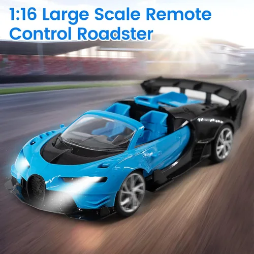 Vista 4 de RC Sports Roadster - 116 Auto eléctrico deportivo a control remoto, modelo RC juguete para niños de 4 a 12 años