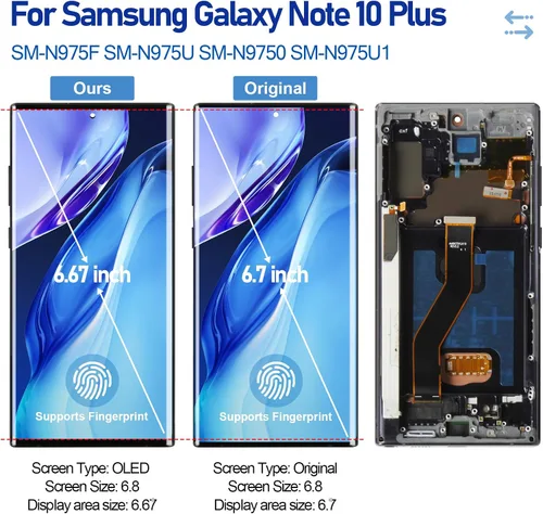 Vista 2 de OLED para Samsung Galaxy Note 10 Plus/Note 10 Plus 5G Reemplazo de pantalla SM-N975 SM-N976 6.8 "Pantalla LCD táctil digitalizador Asamblea