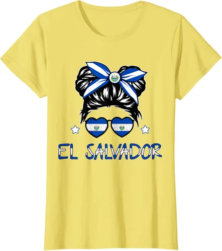 Vista 28 de Camiseta de El Salvador para Niñas Bandera Patrimonio Hispano Salvadoreño