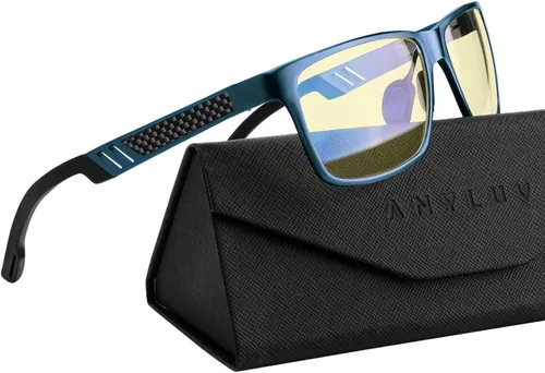 Vista 24 de ANYLUV Blue Light Blocking Glasses Men Computer Gaming Glasses Lightweight Al-Mg Metal Anti Eyestrain Eye Protection