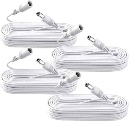 Vista 9 de Paquete de 4 cables de extensión de alimentación CC de 3 pies 1 M, cable de extensión de cobre puro de 12 V, cable de extensión de 0.217 in x 0.083