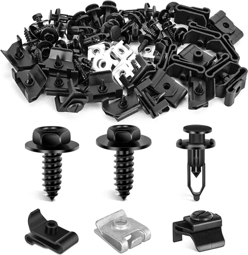 Vista 9 de GOOACC 100 piezas de 10 tamaños de clip de moldura de resorte de metal clip universal de sujeción de cuerpo de automóvil compatible con GTI, Jetta