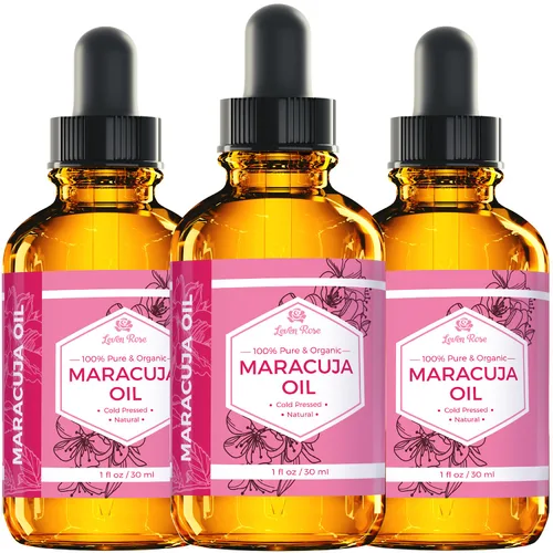 Vista 6 de Aceite de Petróleo por Leven Rose, aceite de semilla fruta de la pasión, 100 % orgánico y natural, humectante para cabello, piel y uñas, 1 oz
