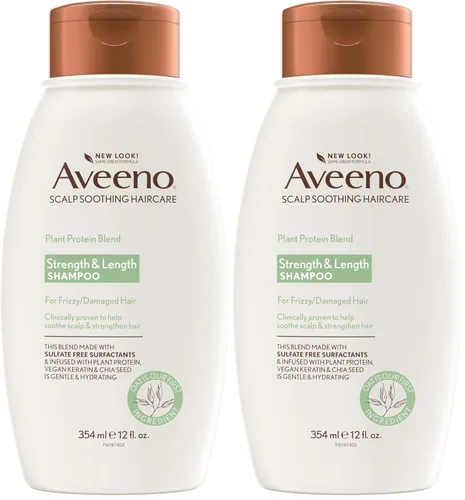 Vista 9 de Aveeno Champú de mezcla de proteínas vegetales para cabello fuerte y saludable, 12 onzas líquidas