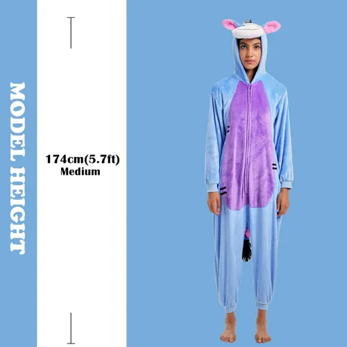 Vista 5 de Pijama de una pieza para adultos, unisex, animal, disfraz de dibujos animados, cosplay, ropa de dormir, ropa de dormir para hombres y mujeres