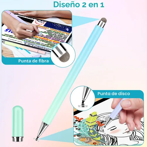 Vista 4 de Lápices ópticos para pantallas táctiles, 4 piezas de lápices ópticos de disco de alta precisión con tapa magnética, lápiz óptico 2 en 1 compatible