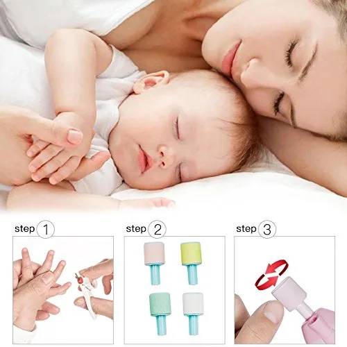 Vista 4 de TOOGOO - Lima de uñas para bebé con cortaúñas, luz LED y 10 cabezales de molienda (rosa), Rosado