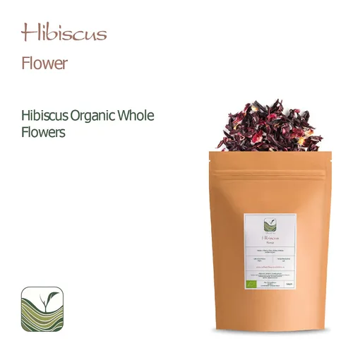 Vista 4 de Hibisco Flores orgánicas Té de hierbas - Tarta de limón y bayas rica - Malva clásica de rosa agridulce - Flores de hibisco Té de hibisco seco Flor