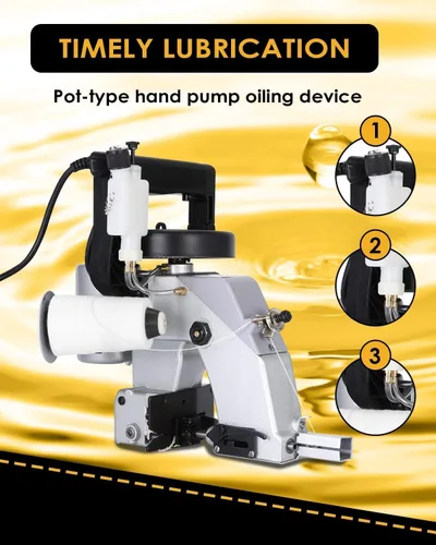 Vista 2 de Hanchen Máquina de coser de bolsas de servicio pesado con hilo de coser de 6 rollos