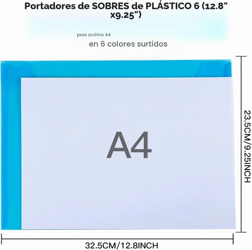 Vista 2 de LEOBRO Carpetas de archivos de plástico para documentos, 6 sobres de plástico, carpetas de archivos transparentes reutilizables, bolsas de archivos
