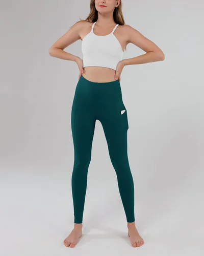 Vista 4 de ODODOS - Leggings de yoga de cintura alta para mujer con bolsillos, pantalones de yoga deportivos con control de abdomen, no se transparentan