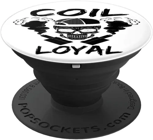 Vista 4 de Skull Vape Coil Loyal Pink E-Cigars Vaping E-Cigarette - PopSockets Grip and Stand for Phones and Tablets