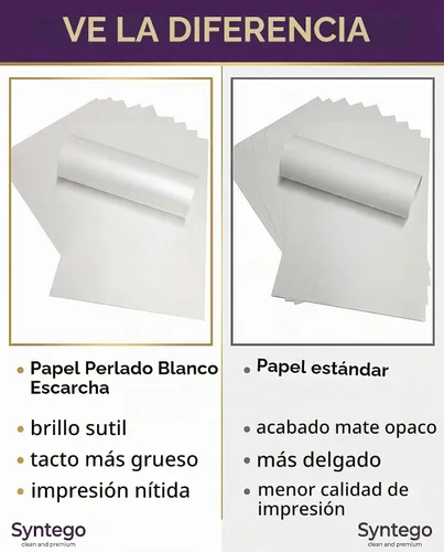 Vista 6 de 10 papel brillante A4 blanco nacarado de 4.23 oz/m² de doble cara apto