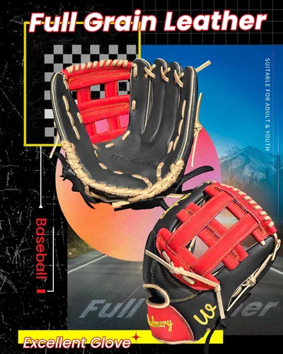 Vista 4 de Guante de Béisbol y Sóftbol de Piel Plena para Adultos y Jóvenes, Infield y Outfield