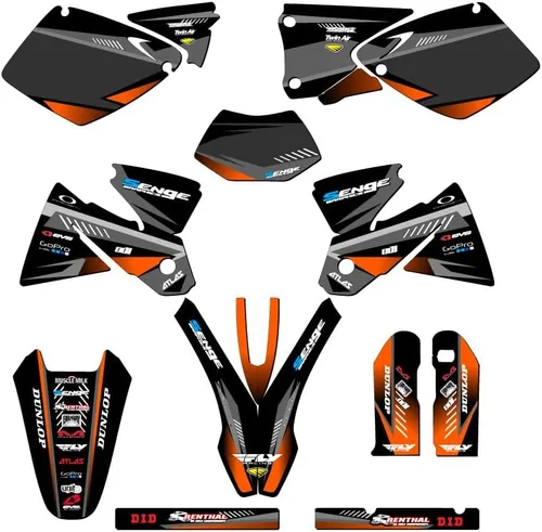Vista 7 de Kit de base gráfica EXC Surge Black Senge 1998-2000 compatible con KTM