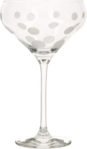 Vista 5 de Mikasa Platillos de champán Cheers, copas de champán retro de cristal, diseño plateado, 13.5 fl oz, juego de 4