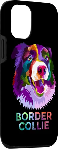 Vista 3 de Funda para iPhone 14 Colorida Mighty Border Collie de raza de perro