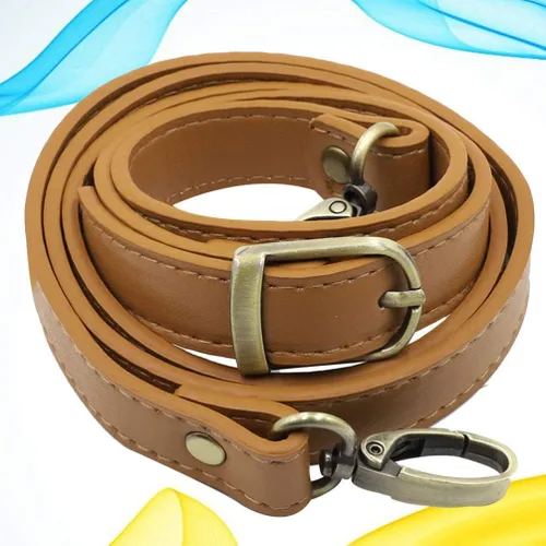 Vista 6 de EXCEART Correa de hombro acolchada ajustable de cuero de vaca con ganchos giratorios de metal para mensajero, portátil, cámara, bolsas de lona 47.2