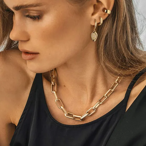 Vista 4 de GUEMER Aretes de aro Huggie chapados en oro de 14 quilates, delicados y gruesos, con incrustaciones de zriconia cúbica, para dormir, pequeño