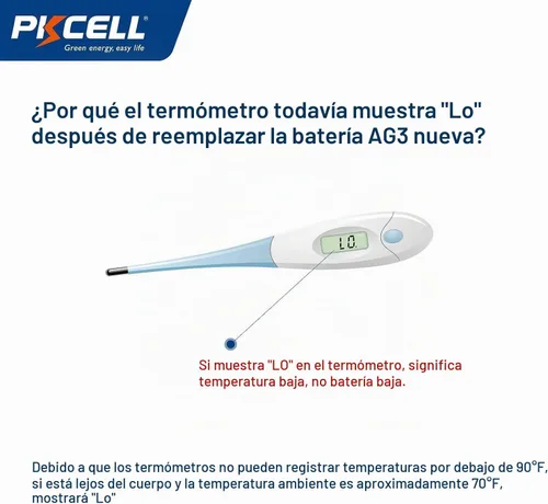 Vista 3 de PKCELL Batería AG3 1.5V LR41 392 384 192 Botón de célula alcalina para termómetro digital - 5