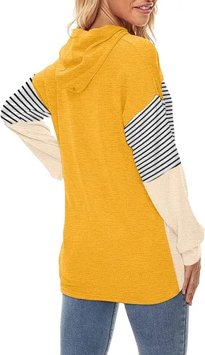 Vista 5 de BEUU - Sudaderas con capucha de manga larga para mujer, lindas blusas casuales con cordón, sudaderas con cordón para adolescentes, niñas, playa