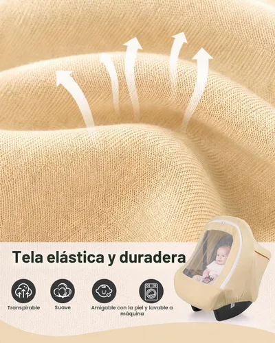 Vista 2 de Metplus Toldo 2 en 1 para Asiento de Automóvil de Bebé, Parasol de Privacidad Multiuso, Protege la Seguridad del Bebé con Estilo, Fundas