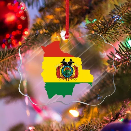Vista 22 de Silueta de la bandera de Bután, adornos para árbol de Navidad, bandera nacional, recuerdo, decoraciones de Navidad, adornos acrílicos de Bután