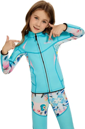 Vista 6 de GoldFin Chaquetas de neopreno para niños, 0.079 pulgadas (0.079 in) para niñas y niños, de neopreno, manga larga, para mantener el calor