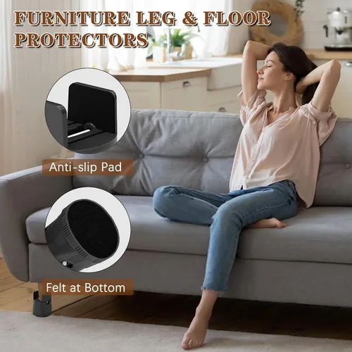 Vista 3 de Elevadores de cama resistentes, elevadores de muebles con abrazadera de tornillo ajustable que soporta 1,000 libras, elevación de 2.36 a 3.15