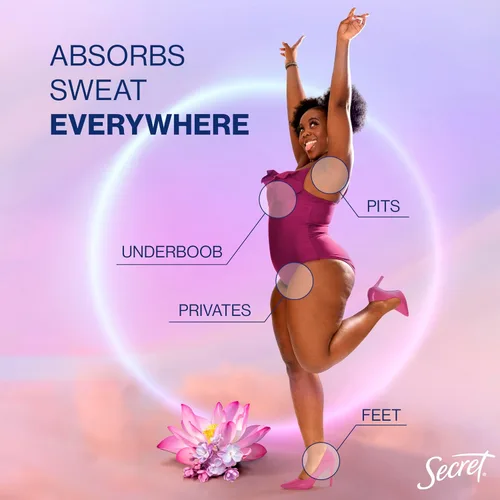 Vista 3 de Secret Desodorante para Todo el Cuerpo en Barra de Secado Rápido + Absorbe el Sudor para Mujeres, Ingredientes Naturalmente Derivados, Aroma
