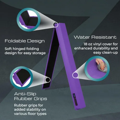 Vista 4 de Z-Athletic - Viga de equilibrio plegable de espuma de 8 pies para niños, color morado Púrpura