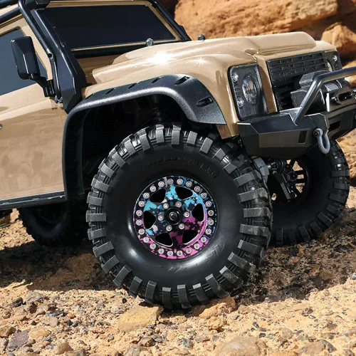 Vista 7 de GLOBACT Alum 1.9 Beadlock Wheels Splash Anodizing para SCX10 TRX4 REDCAT