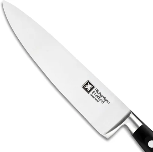 Vista 3 de Richardson Sheffield FN178 Vulcano Cuchillo de chef profesional, 6.5 pies, acero inoxidable, aprobado por NSF, plata, negro