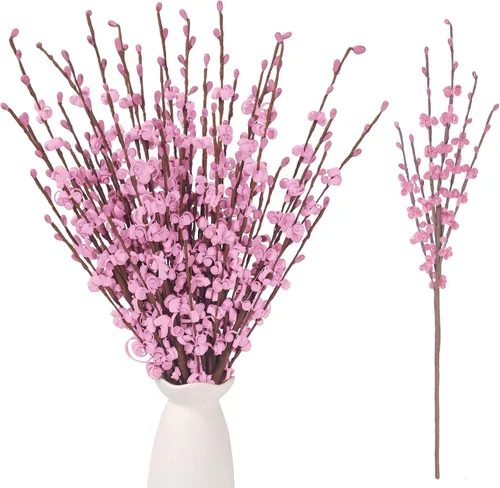 Vista 12 de Wootkey 10 piezas de flores artificiales de jazmín de tallo largo, color naranja quemado, jazmín otoñal, tallos florales de otoño para ramos