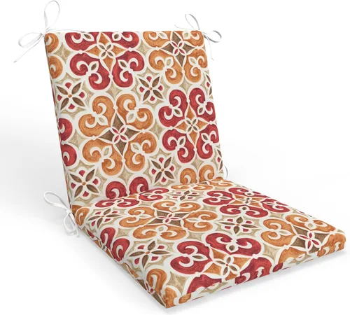 Vista 8 de Pillow Perfect Cojín cuadrado para silla esquinera de 1 pieza con respaldo sólido para interiores y exteriores, con lazos, asiento profundo