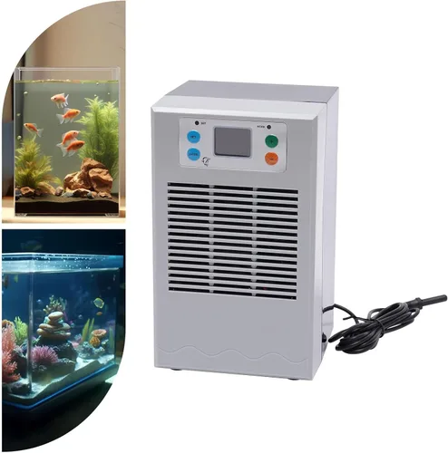Vista 4 de Enfriador de agua para acuario, sistema de enfriamiento de tanque de peces de acuario independiente de 30L, enfriador de agua hidropónico de 100 W