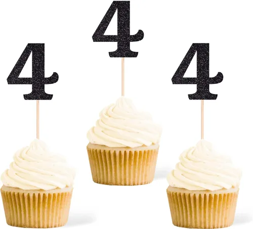 Vista 22 de Gexolenu 24 piezas doradas de doble cara para cupcakes de primer cumpleaños, decoración de pasteles, decoración de primera fiesta de cumpleaños Oro